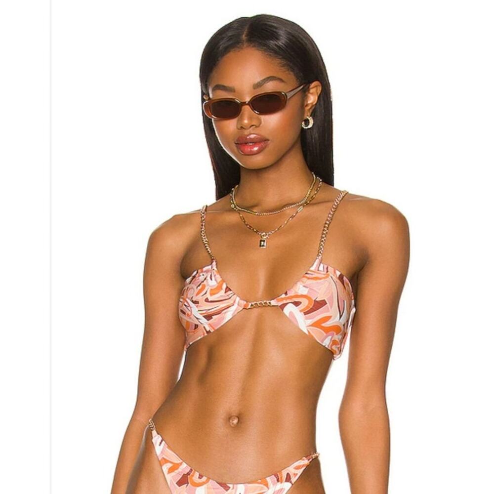 L*Space X TESSA BROOKS Sammie Bikini Top in Psychedelic Summer Size XS NWT